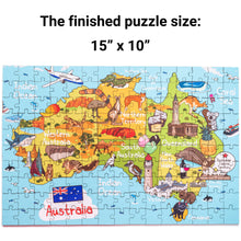 Load image into Gallery viewer, Australia Illustrated Map Wooden Jigsaw Puzzle for Children and Adults - 152-Piece