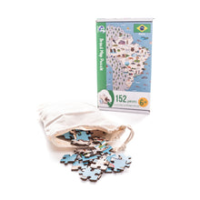 Load image into Gallery viewer, Brazil Illustrated Map Wooden Jigsaw Puzzle for Children and Adults - 152-Piece