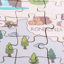 Load image into Gallery viewer, Brazil Illustrated Map Wooden Jigsaw Puzzle for Children and Adults - 152-Piece