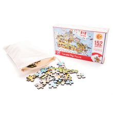 Load image into Gallery viewer, Canada Illustrated Map Wooden Jigsaw Puzzle for Children and Adults - 152-Piece