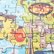 Load image into Gallery viewer, Canada Illustrated Map Wooden Jigsaw Puzzle for Children and Adults - 152-Piece