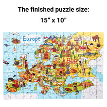 Load image into Gallery viewer, Europe Illustrated Map Wooden Jigsaw Puzzle for Children and Adults - 152-Piece