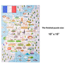 Load image into Gallery viewer, France Illustrated Map Wooden Jigsaw Puzzle for Children and Adults - 152-Piece