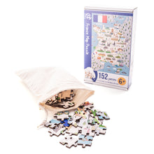 Load image into Gallery viewer, France Illustrated Map Wooden Jigsaw Puzzle for Children and Adults - 152-Piece