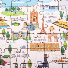 Load image into Gallery viewer, France Illustrated Map Wooden Jigsaw Puzzle for Children and Adults - 152-Piece