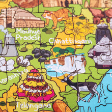 Load image into Gallery viewer, India Illustrated Map Wooden Jigsaw Puzzle for Children and Adults - 152-Piece