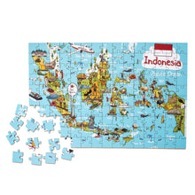 Load image into Gallery viewer, Indonesia Illustrated Map Wooden Jigsaw Puzzle for Children and Adults - 152-Piece
