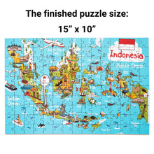 Load image into Gallery viewer, Indonesia Illustrated Map Wooden Jigsaw Puzzle for Children and Adults - 152-Piece