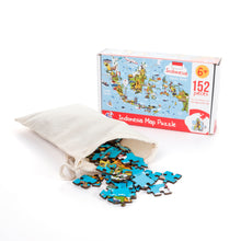 Load image into Gallery viewer, Indonesia Illustrated Map Wooden Jigsaw Puzzle for Children and Adults - 152-Piece