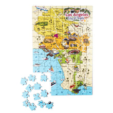 Load image into Gallery viewer, Los Angeles Illustrated Map Wooden Jigsaw Puzzle for Children and Adults - 152-Piece