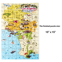 Load image into Gallery viewer, Los Angeles Illustrated Map Wooden Jigsaw Puzzle for Children and Adults - 152-Piece