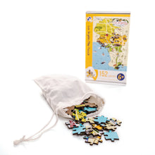 Load image into Gallery viewer, Los Angeles Illustrated Map Wooden Jigsaw Puzzle for Children and Adults - 152-Piece