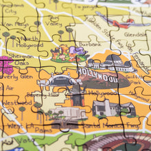 Load image into Gallery viewer, Los Angeles Illustrated Map Wooden Jigsaw Puzzle for Children and Adults - 152-Piece