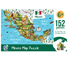 Load image into Gallery viewer, Mexico Illustrated Map Wooden Jigsaw Puzzle for Children and Adults - 152-Piece