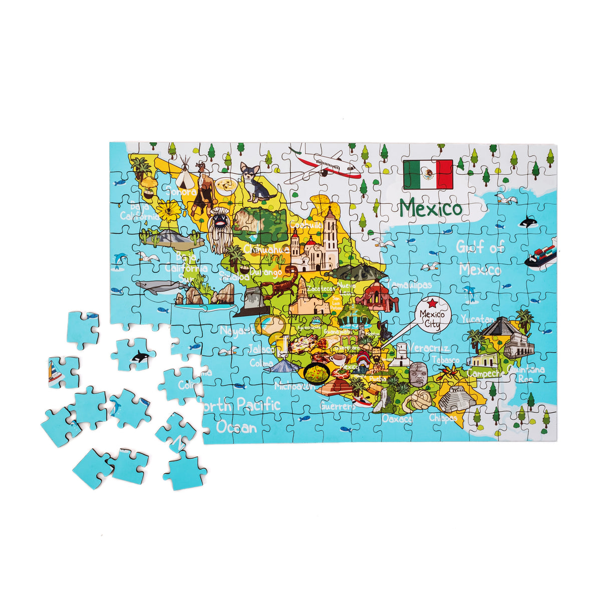 Terra Puzzles France Map Wooden Jigsaw Puzzle 152 Piece, 10x15 inches