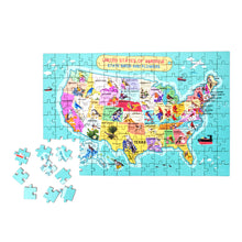 Load image into Gallery viewer, USA State Birds and Flowers Illustrated Map Wooden Jigsaw Puzzle for Children and Adults - 152-Piece