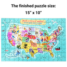 Load image into Gallery viewer, USA State Birds and Flowers Illustrated Map Wooden Jigsaw Puzzle for Children and Adults - 152-Piece