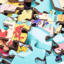 Load image into Gallery viewer, USA State Birds and Flowers Illustrated Map Wooden Jigsaw Puzzle for Children and Adults - 152-Piece