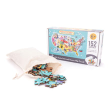 Load image into Gallery viewer, USA State Birds and Flowers Illustrated Map Wooden Jigsaw Puzzle for Children and Adults - 152-Piece