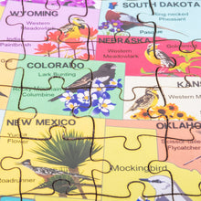 Load image into Gallery viewer, USA State Birds and Flowers Illustrated Map Wooden Jigsaw Puzzle for Children and Adults - 152-Piece