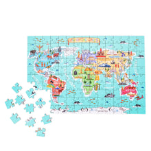 Load image into Gallery viewer, World Illustrated Map Wooden Jigsaw Puzzle for Children and Adults - 152-Piece
