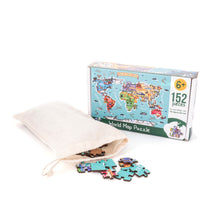 Load image into Gallery viewer, World Illustrated Map Wooden Jigsaw Puzzle for Children and Adults - 152-Piece