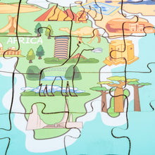 Load image into Gallery viewer, World Illustrated Map Wooden Jigsaw Puzzle for Children and Adults - 152-Piece