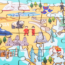 Load image into Gallery viewer, World Illustrated Map Wooden Jigsaw Puzzle for Children and Adults - 152-Piece