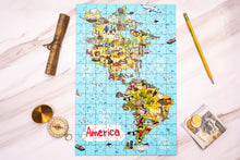 Load image into Gallery viewer, America Illustrated Map Wooden Jigsaw Puzzle for Children and Adults - 152-Piece
