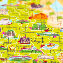 Load image into Gallery viewer, Colombia Illustrated Map Wooden Jigsaw Puzzle for Children and Adults - 152-Piece
