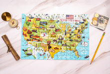 Load image into Gallery viewer, USA Illustrated Map Wooden Jigsaw Puzzle for Children and Adults - 152-Piece

