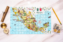 Load image into Gallery viewer, Mexico Illustrated Map Wooden Jigsaw Puzzle for Children and Adults - 152-Piece
