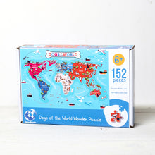 Load image into Gallery viewer, Dogs of the World Illustrated Map Wooden Jigsaw Puzzle for Children and Adults - 152-Piece
