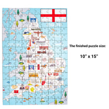 Load image into Gallery viewer, England Illustrated Map Wooden Jigsaw Puzzle for Children and Adults - 152-Piece
