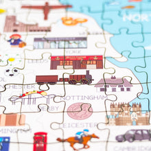 Load image into Gallery viewer, England Illustrated Map Wooden Jigsaw Puzzle for Children and Adults - 152-Piece
