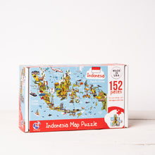 Load image into Gallery viewer, Indonesia Illustrated Map Wooden Jigsaw Puzzle for Children and Adults - 152-Piece
