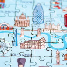 Load image into Gallery viewer, London Illustrated Map Wooden Jigsaw Puzzle for Children and Adults - 152-Piece
