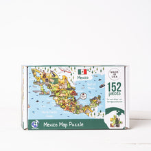 Load image into Gallery viewer, Mexico Illustrated Map Wooden Jigsaw Puzzle for Children and Adults - 152-Piece
