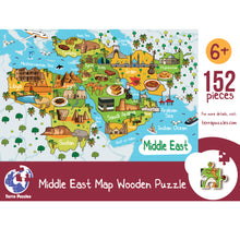 Load image into Gallery viewer, Middle East Illustrated Map Wooden Jigsaw Puzzle for Children and Adults - 152-Piece
