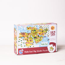 Load image into Gallery viewer, Middle East Illustrated Map Wooden Jigsaw Puzzle for Children and Adults - 152-Piece
