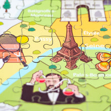 Load image into Gallery viewer, Paris Illustrated Map Wooden Jigsaw Puzzle for Children and Adults - 152-Piece
