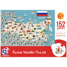 Load image into Gallery viewer, Russia Illustrated Map Wooden Jigsaw Puzzle for Children and Adults - 152-Piece
