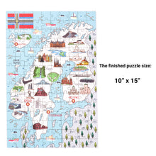 Load image into Gallery viewer, Scandinavia Illustrated Map Wooden Jigsaw Puzzle for Children and Adults - 152-Piece
