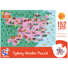 Load image into Gallery viewer, Sydney Illustrated Map Wooden Jigsaw Puzzle for Children and Adults - 152-Piece
