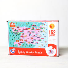 Load image into Gallery viewer, Sydney Illustrated Map Wooden Jigsaw Puzzle for Children and Adults - 152-Piece
