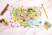 Load image into Gallery viewer, Tokyo Illustrated Map Wooden Jigsaw Puzzle for Children and Adults - 152-Piece
