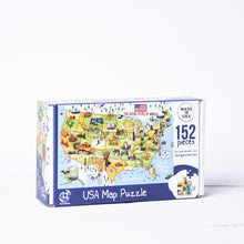 Load image into Gallery viewer, USA Illustrated Map Wooden Jigsaw Puzzle for Children and Adults - 152-Piece
