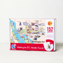 Load image into Gallery viewer, Washington DC Illustrated Map Wooden Jigsaw Puzzle for Children and Adults - 152-Piece
