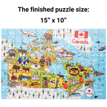 Load image into Gallery viewer, Canada Illustrated Map Wooden Jigsaw Puzzle for Children and Adults - 152-Piece

