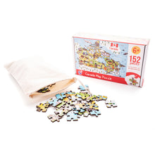 Load image into Gallery viewer, Canada Illustrated Map Wooden Jigsaw Puzzle for Children and Adults - 152-Piece
